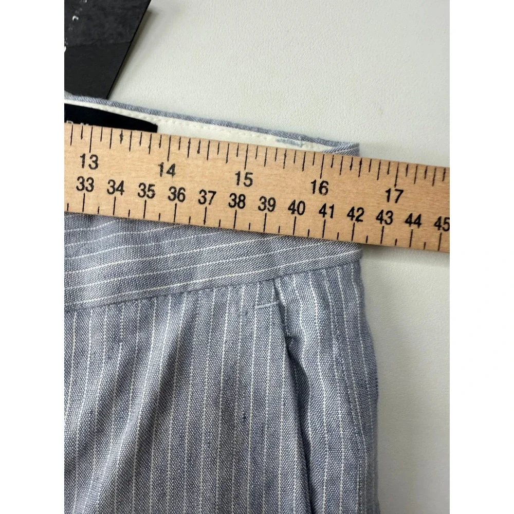 Club Monaco Sutton Slim Fit Linen Pin Striped Pants Blue Mens 32x32 MSRP 159NEW